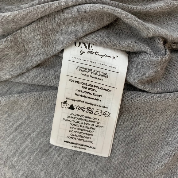 Revolve One Teaspoon Soho Fine Wool Grandpa Top Long Sleeves Grey Size Small - Picture 10 of 14